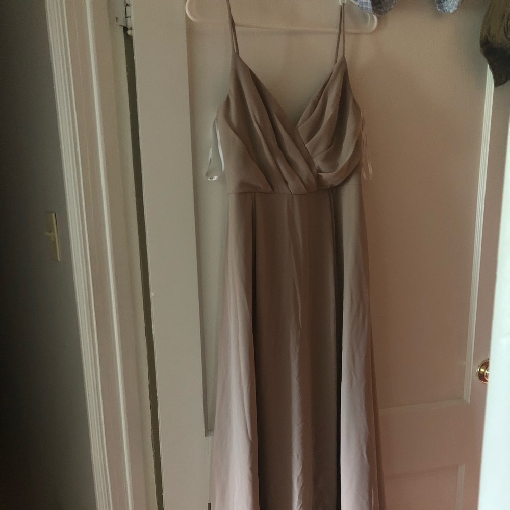 Tan bridesmaid dress
